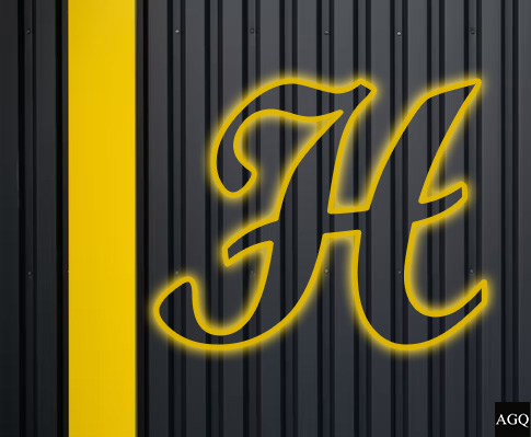 stylish h letter images yellow