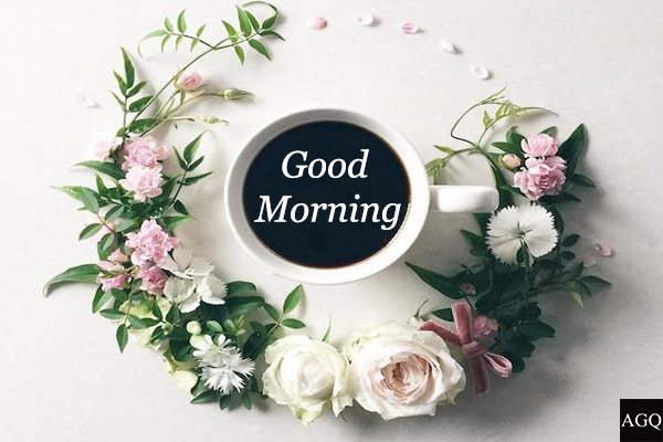 good morning images with coffee and flowers for girlfriend