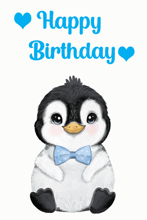Happy Birthday Penguin Image for boy