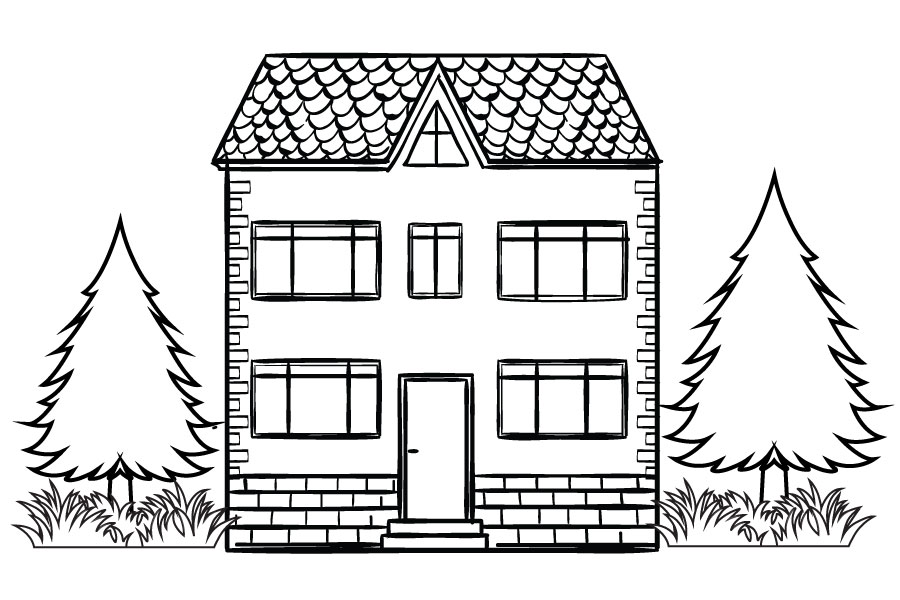 House Coloring Page 10