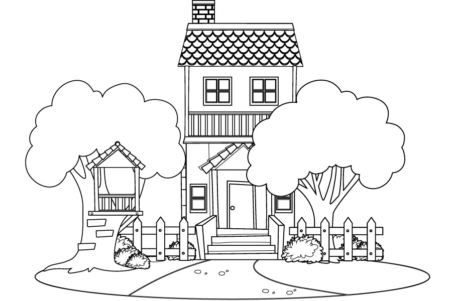 House Coloring Page 4