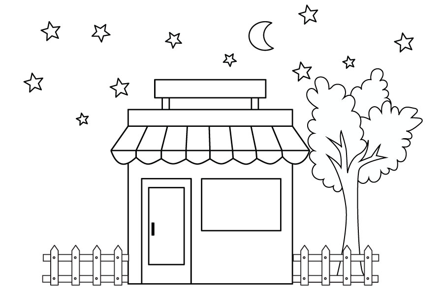 House Coloring Page 6