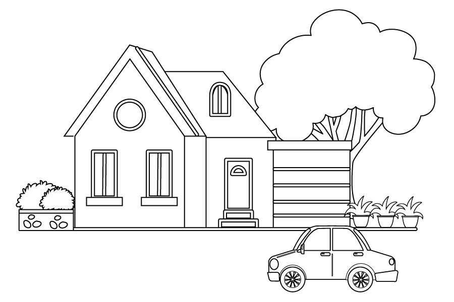 House Coloring Page 8