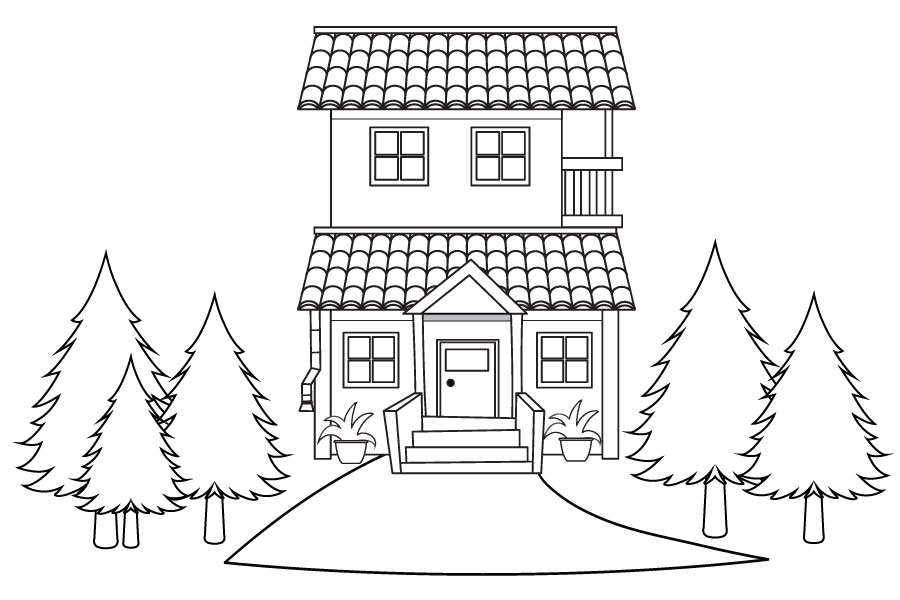 House Coloring Page 9