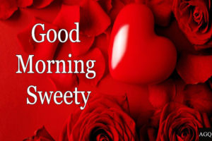 good morning sweety images with rose and heart