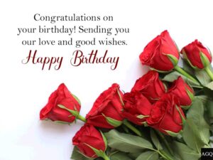 Happy Birthday Flower Images with red rose