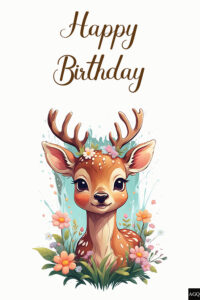 Happy Birthday Deer Image free download